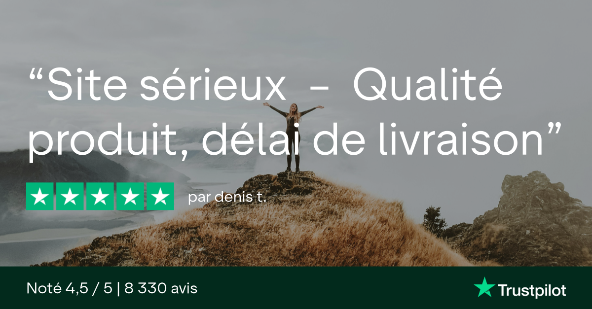 Avis client Trustpilot : 5 étoiles pour Alpinstore